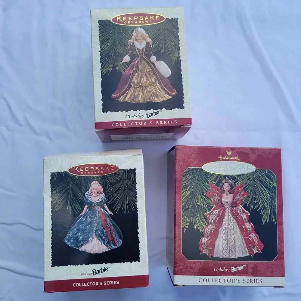 Hallmark Keepsake Holiday Barbie Ornaments w/ boxes Lot 95 96 97 Collector Items